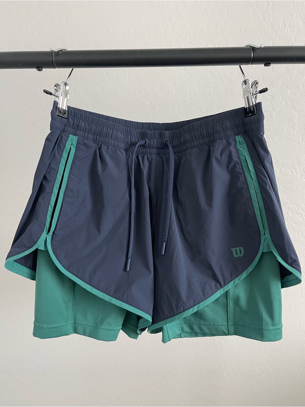 Wilson Challenger Lined Shorts - Navy + Green